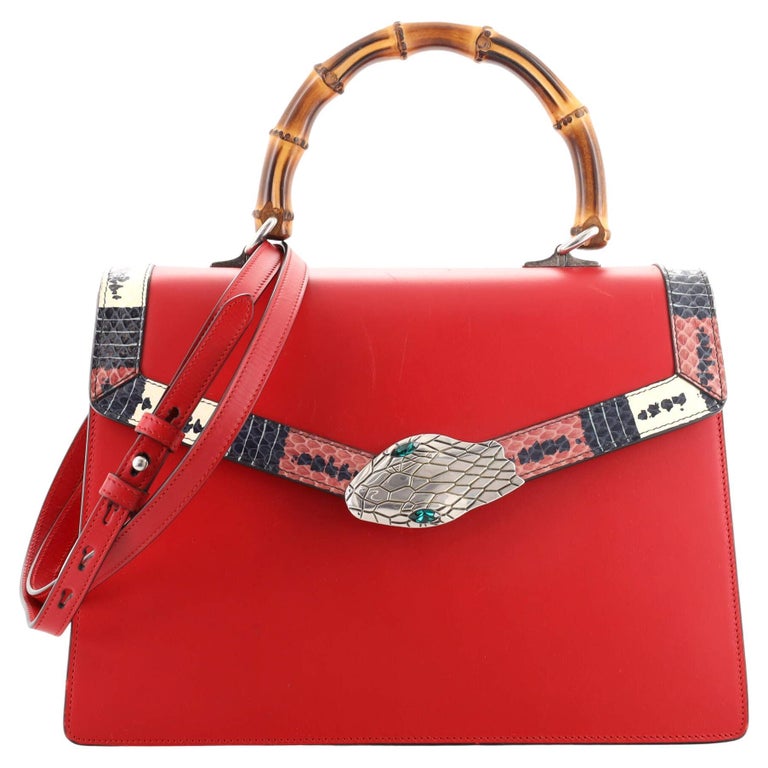Gucci Lilith Top Handle Bag Leather with Snakeskin Small For Sale at