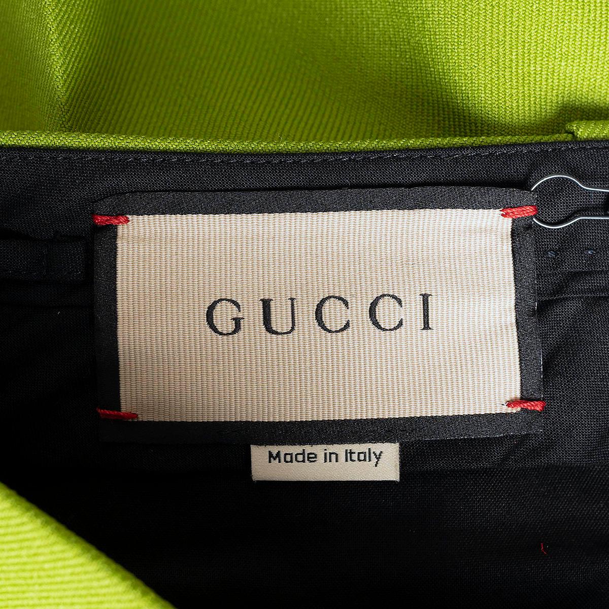 GUCCI lime green polyester 2020 DRILL HIGH WAISTED WIDE LEG Pants 40 S 2