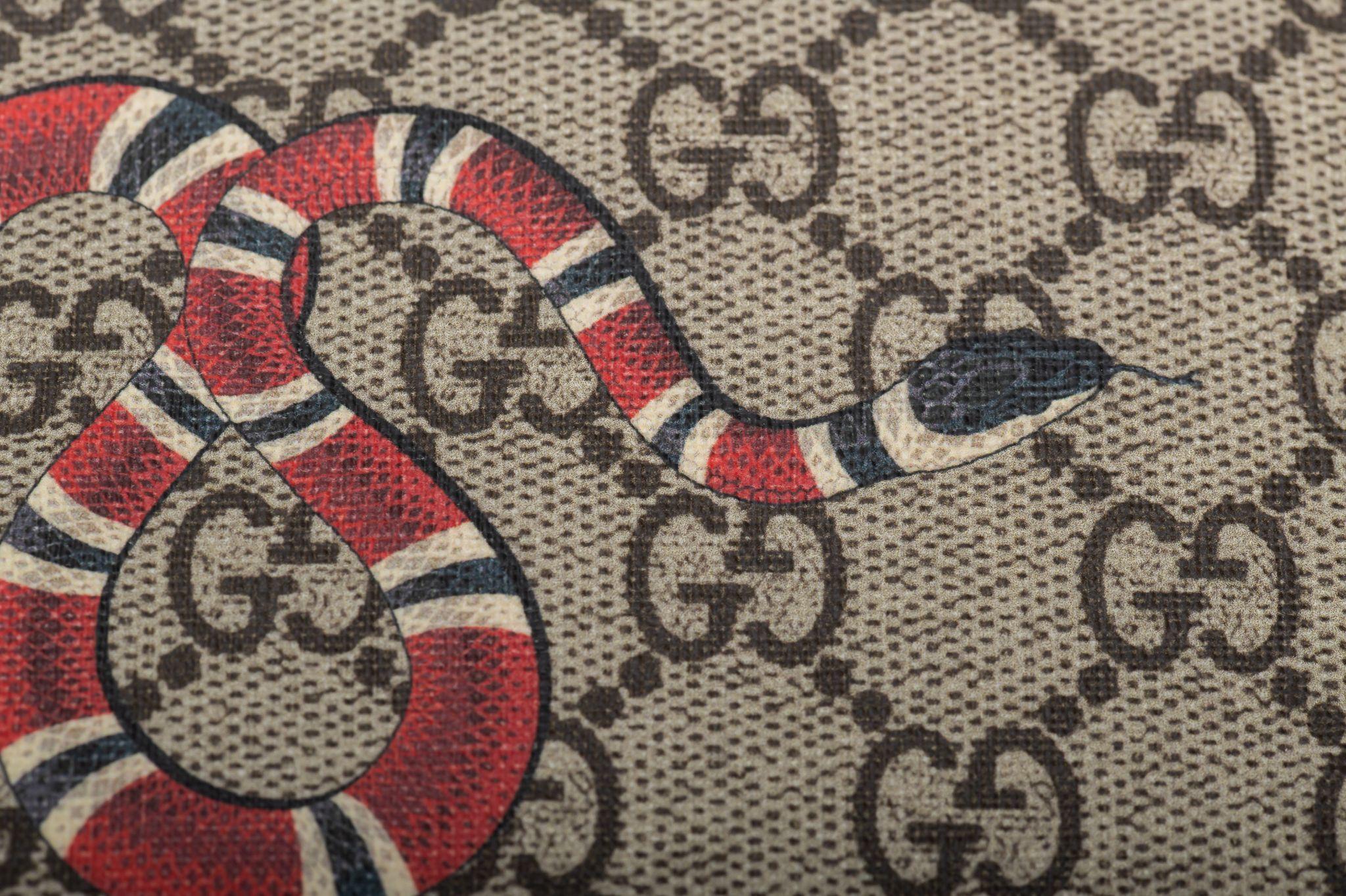 Gray Gucci Lim.Ed. Monogram Snake Wristlet For Sale