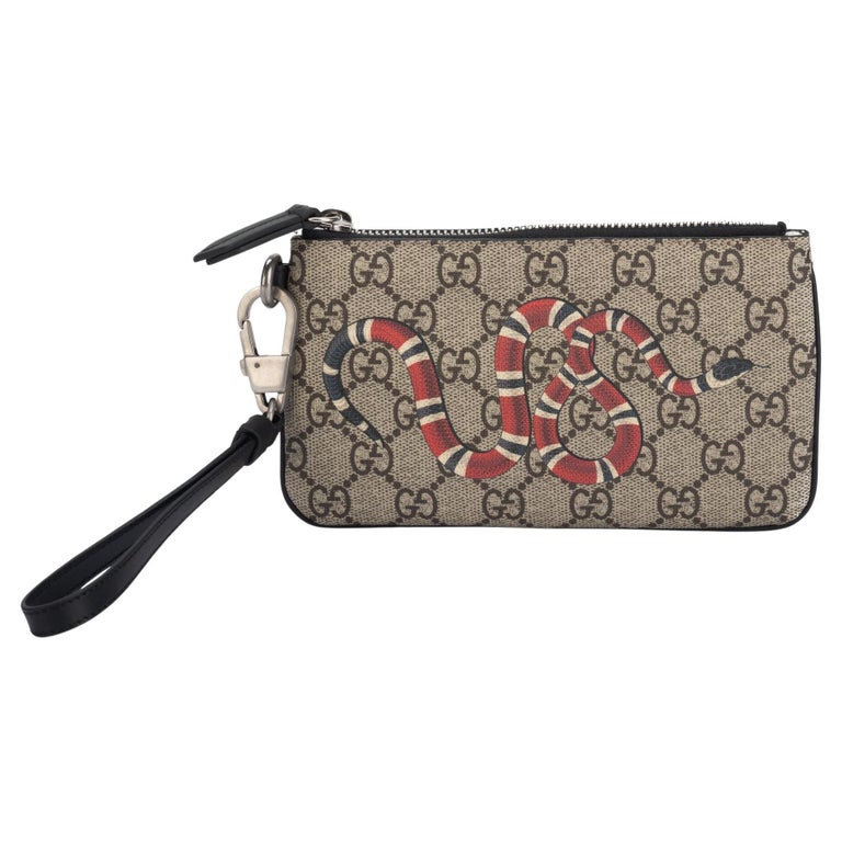 Gucci Card Case GG Supreme Kingsnake Print Black/Grey in Canvas/Leather  with Black Palladium-tone - US