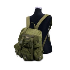 Gucci Limited Ed Green Monogram Nylon Off The Grid Backpack Bag