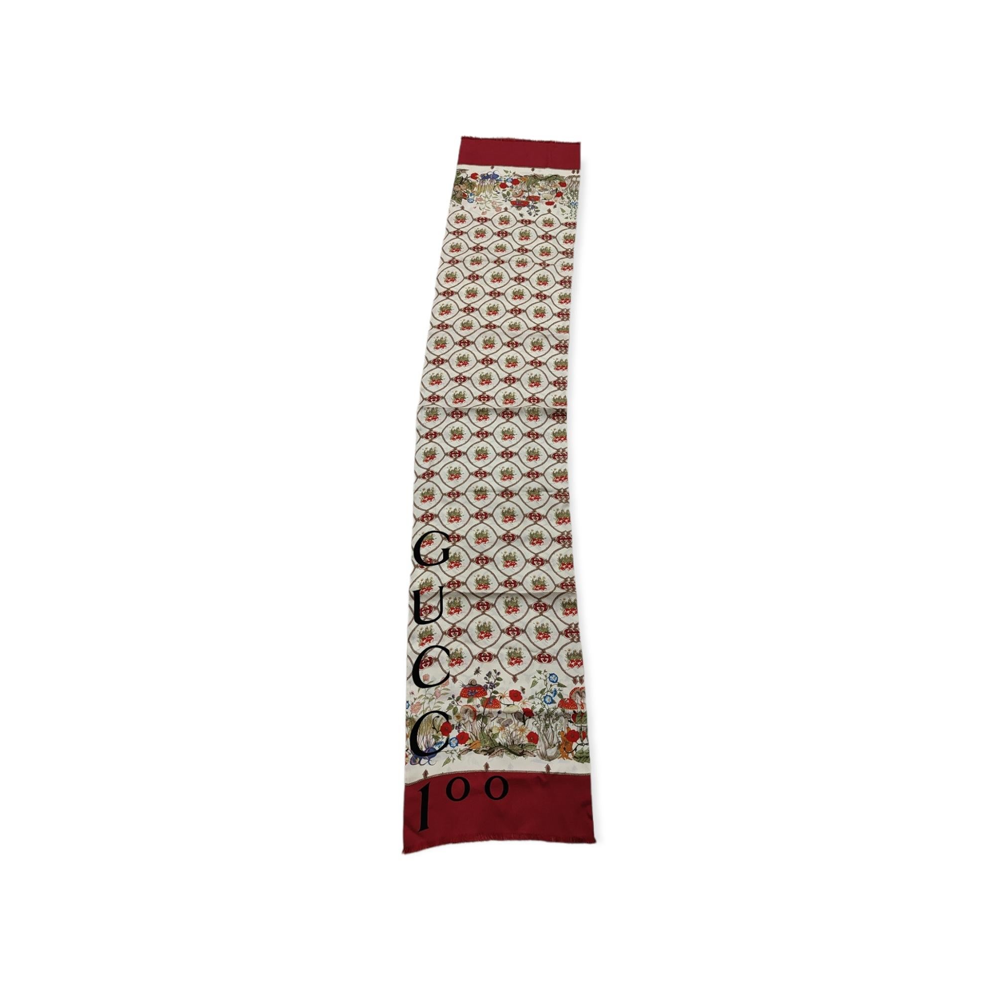 Gucci Seidenschal in limitierter Auflage, 100 Jahre, Neu (Braun)