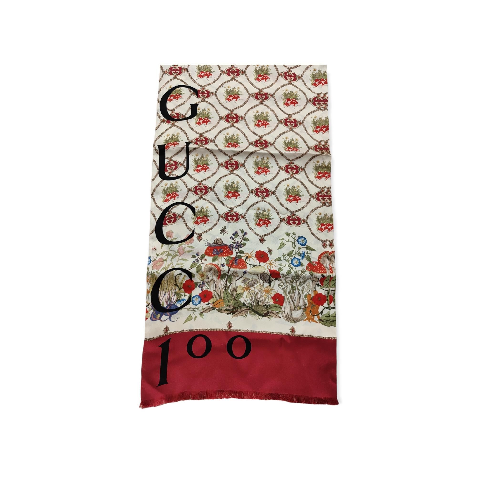 Gucci limited edition 100 years silk scarf New In New Condition In Capri, IT