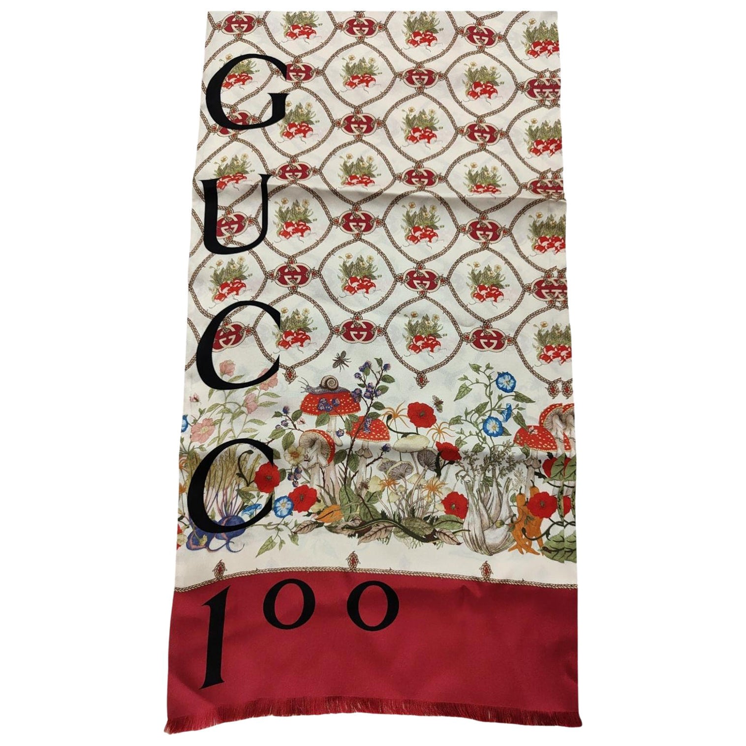 Gucci limited edition 100 years silk scarf New