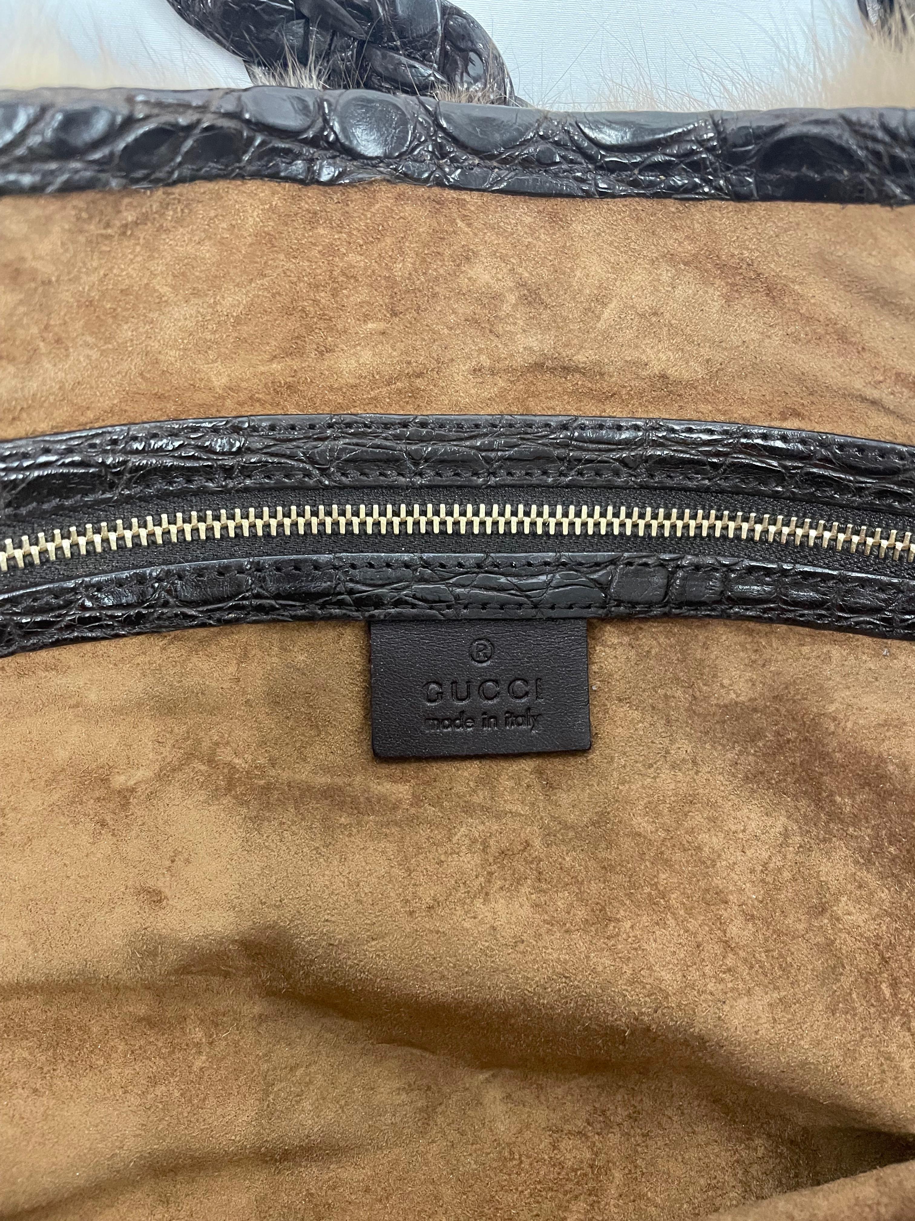Gucci Limited Edition 85th Anniversary Mink Fur Medium Pelham Hobo For Sale 3