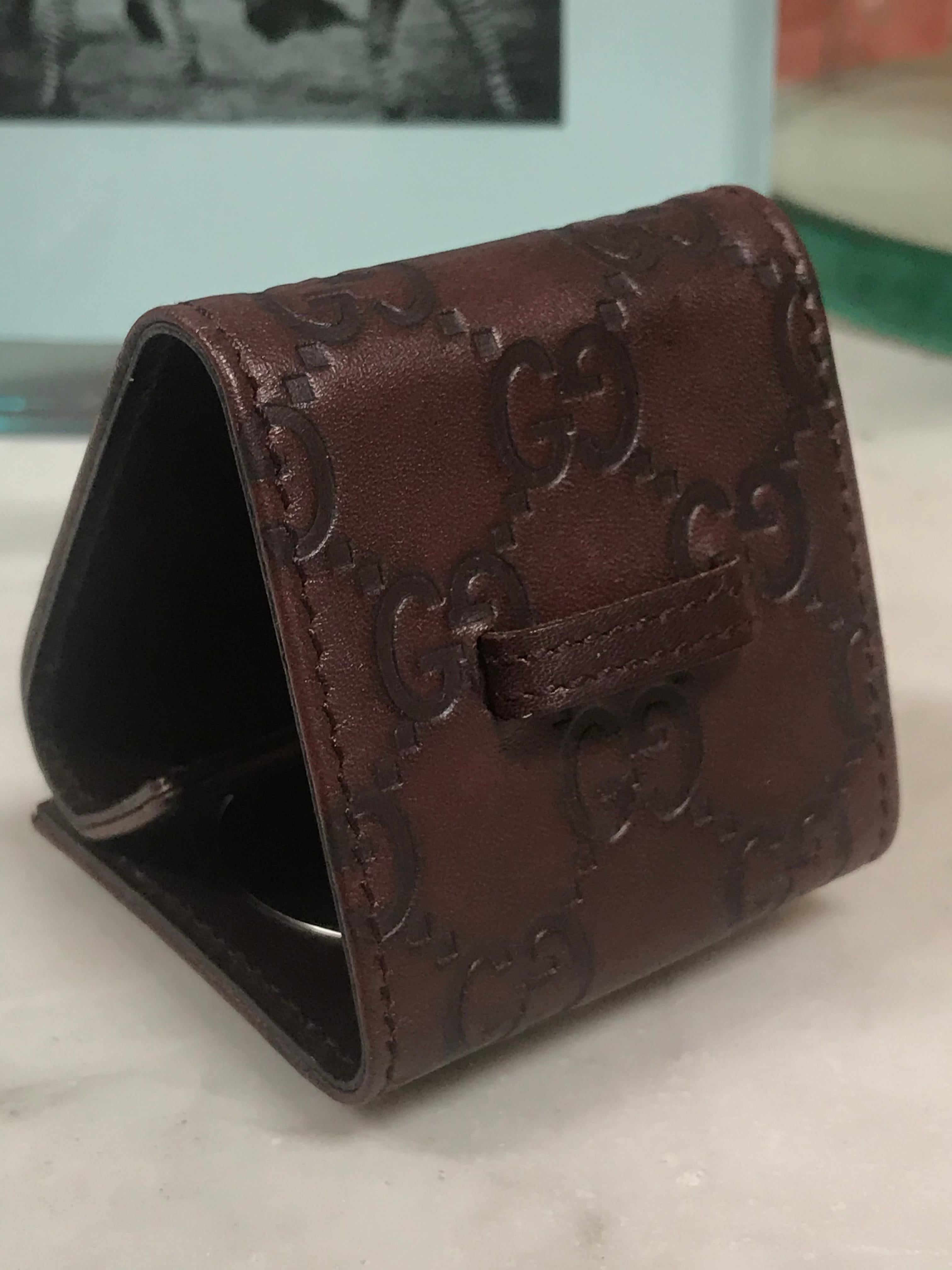 Réveil/montre de bureau Gucci Limited Edition Brown Travel:: Italie:: années 1980 1