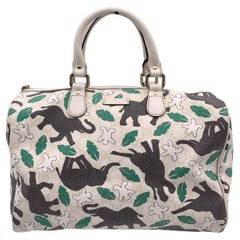 Gucci Limitierte Auflage für Unicef Joy Boston Tasche aus Segeltuch mit Elefantenmotiv