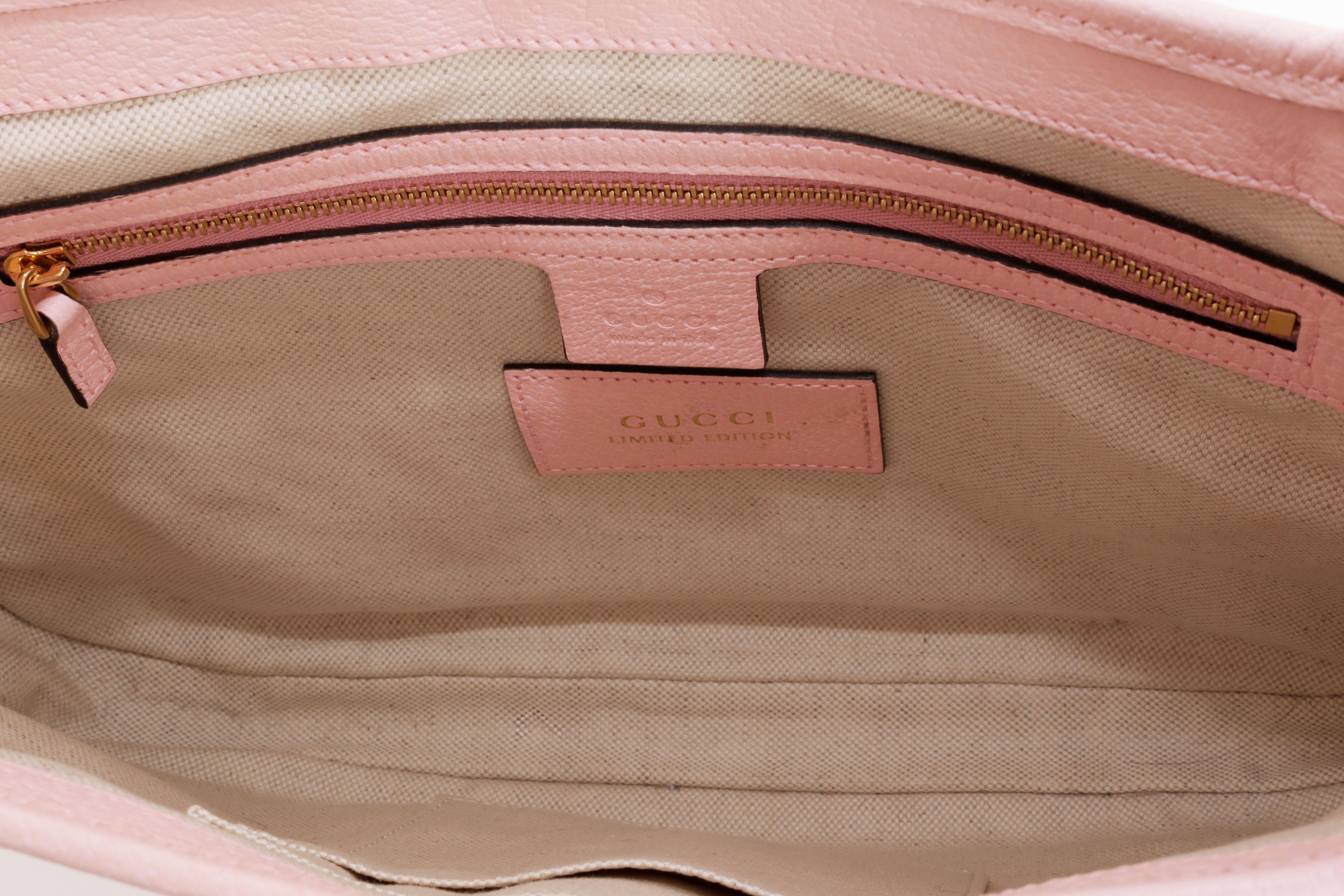 Gucci Limited Edition Jackie 1961 Bag Flora Canvas Pink Leather w/ Box Auth Card en vente 7