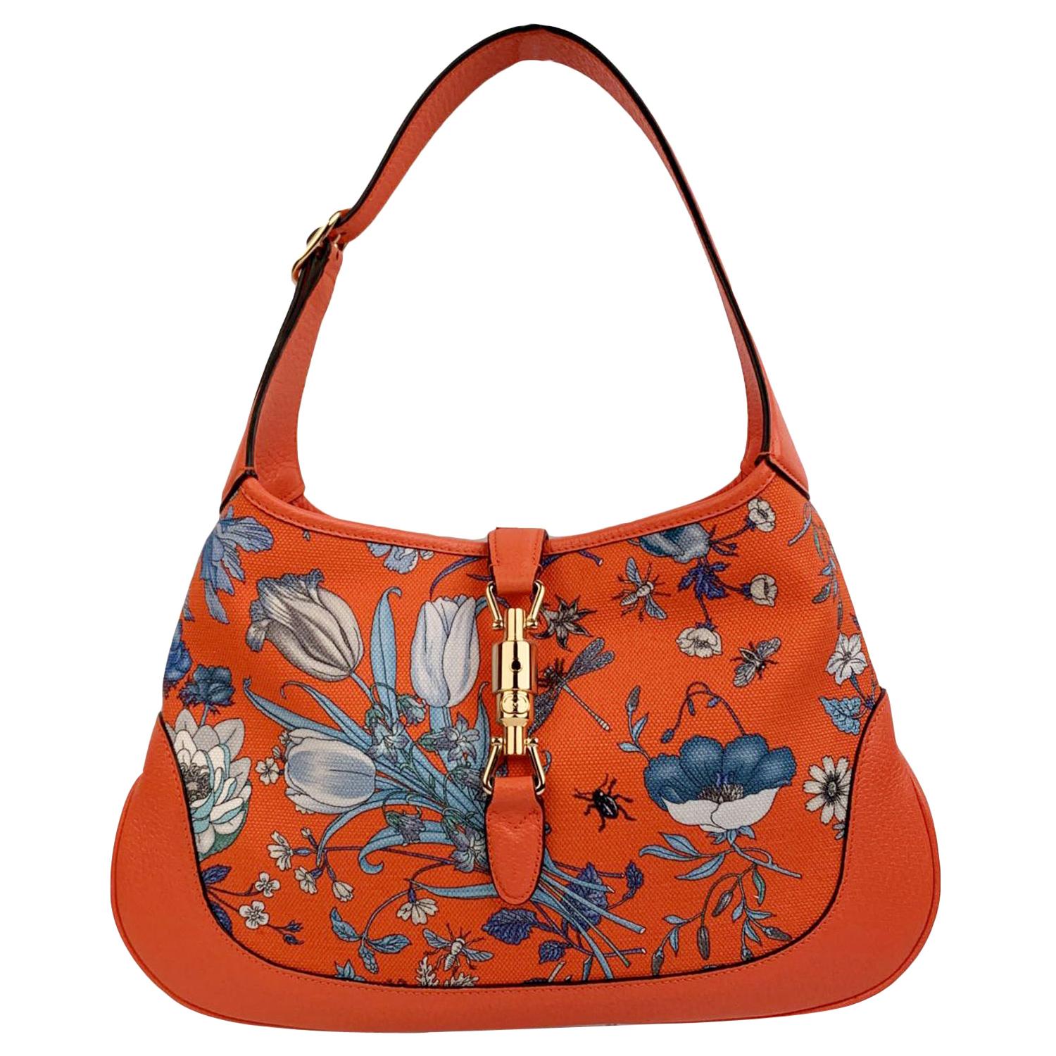 Gucci Limited Edition Jackie Flora Japan Collection Medium Hobo Bag