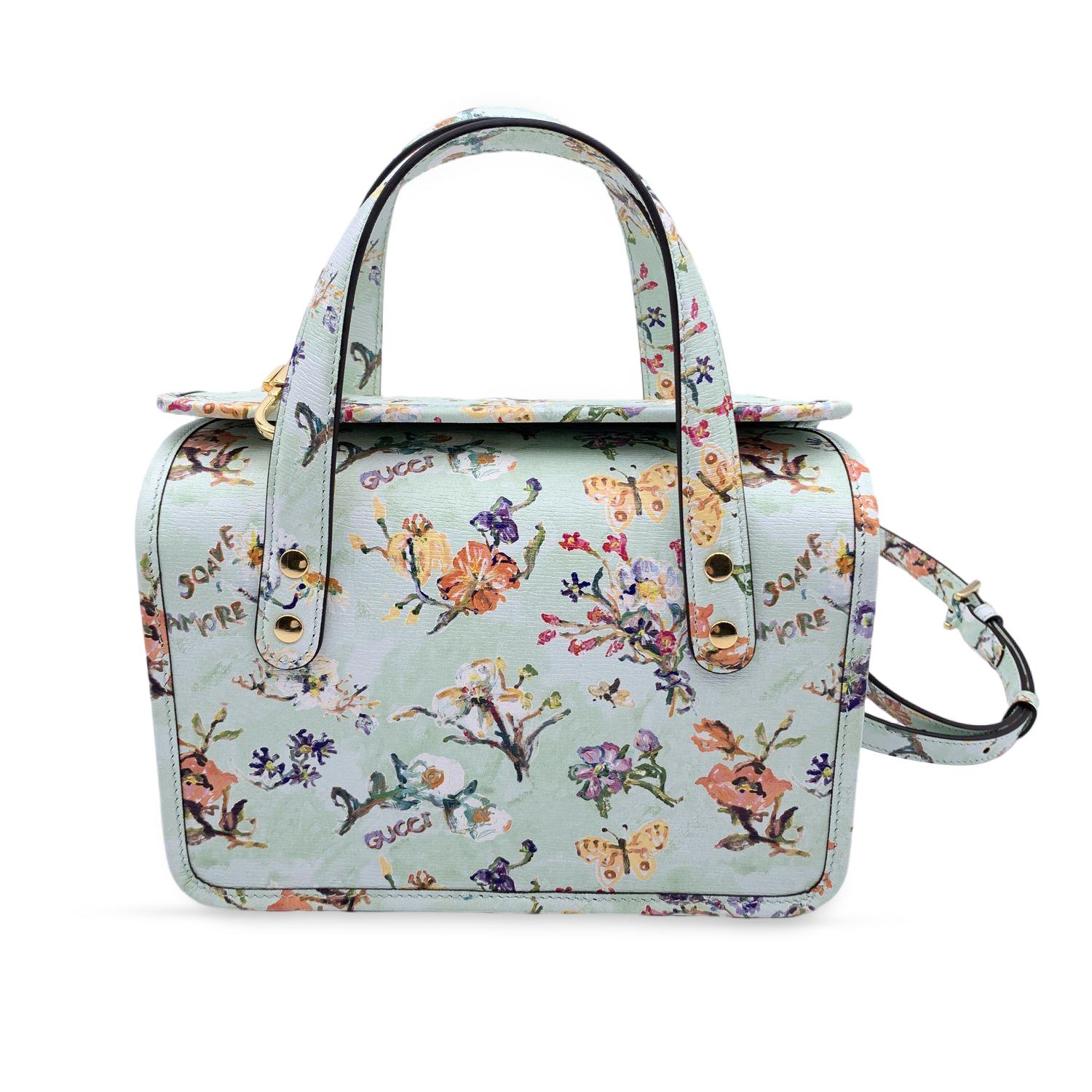 Gucci Limited Edition Love Parade Horsebit 1955 Floral Handbag In New Condition In Rome, Rome