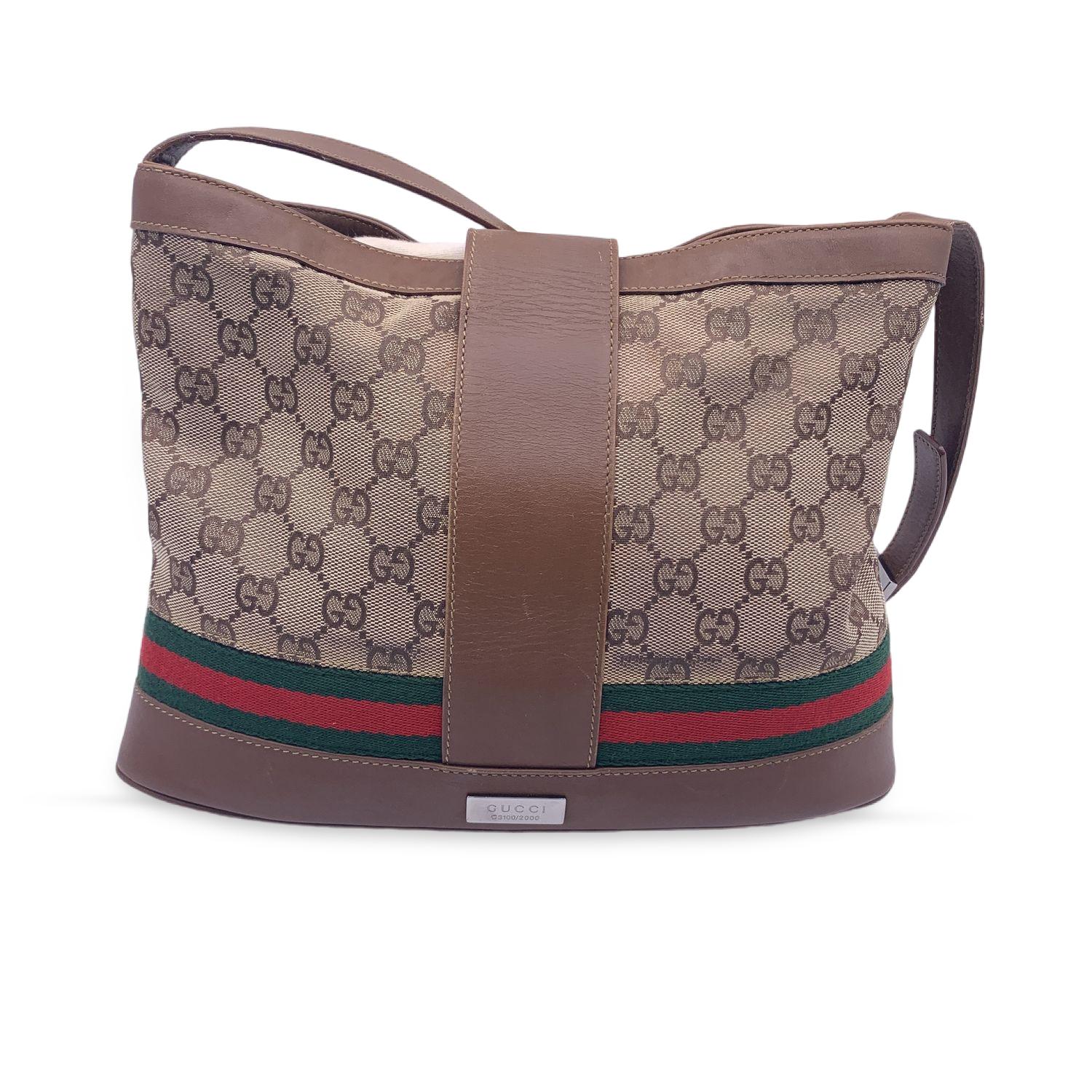 Gray Gucci Limited Edition Monogram GG Sherry Line Shoulder Bag