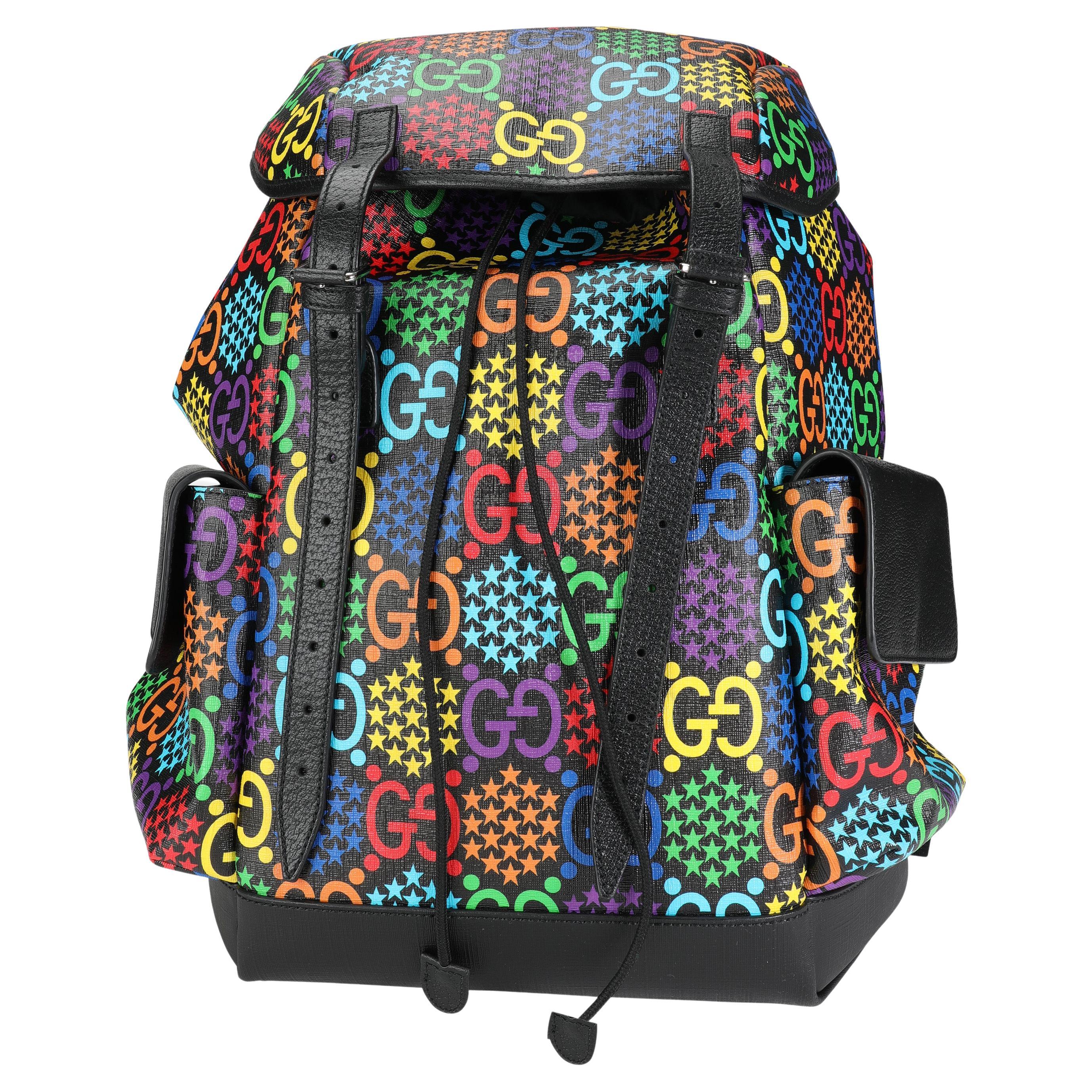 Gucci Limited Edition 'Psychedelic' Rainbow GG Supreme Canvas Medium Backpack