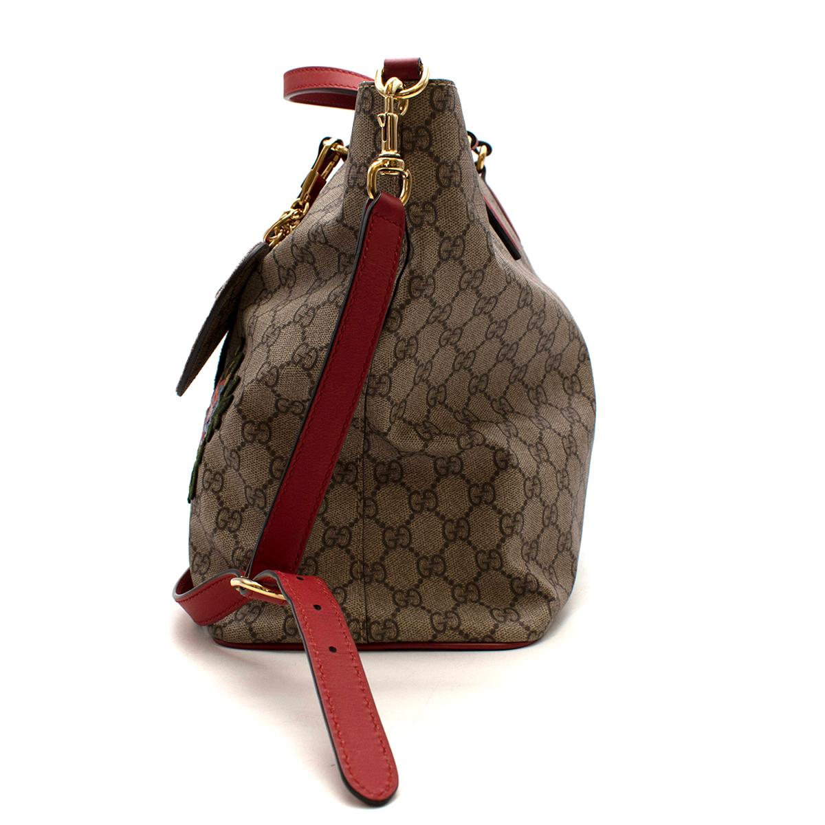 Gucci Limited Edition Red & Brown GG Monogram Canvas Shopper Bag 1