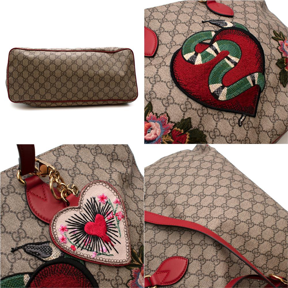 Gucci Limited Edition Red & Brown GG Monogram Canvas Shopper Bag 3