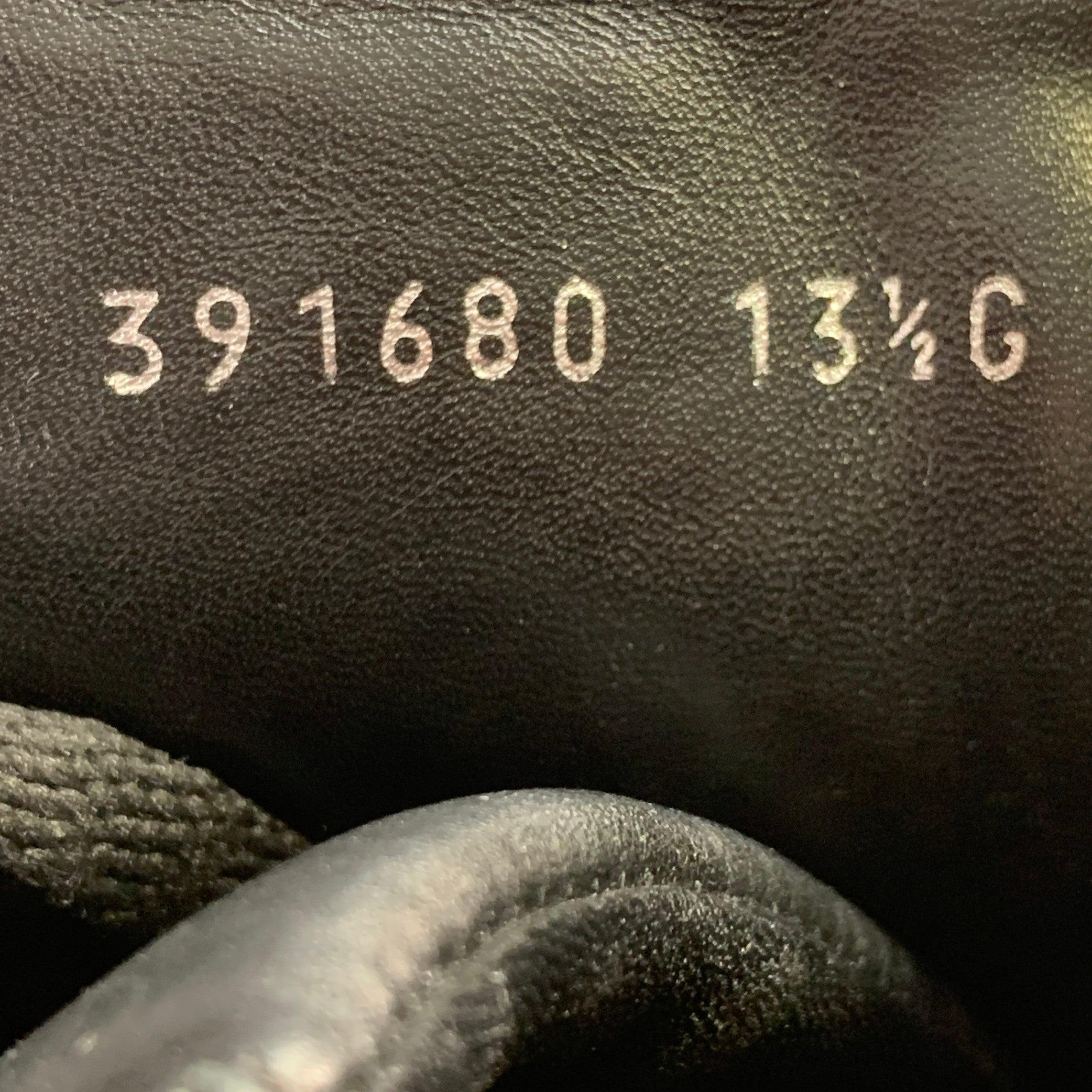 GUCCI Limited Edition Größe 14 Schwarz Silber Nieten Leder High Top Sneakers im Angebot 4