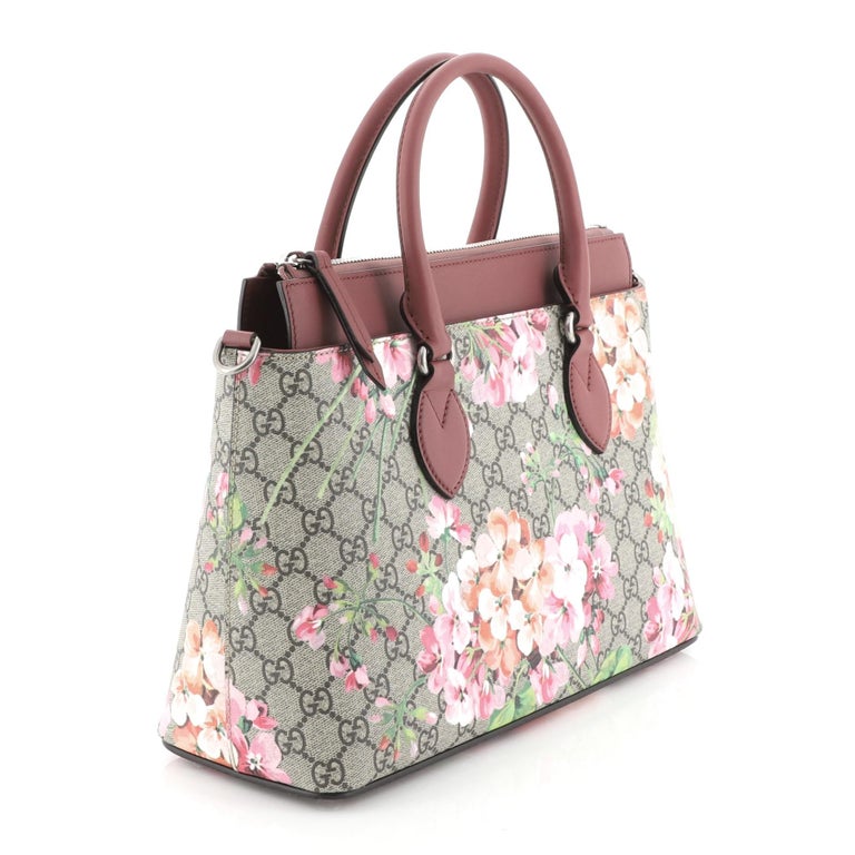 Gucci Linea A Convertible Tote Blooms Print Gg Coated Canvas Small Auction