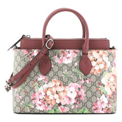 Gucci Linea A Convertible Tote Blooms Print GG Coated Canvas Small 