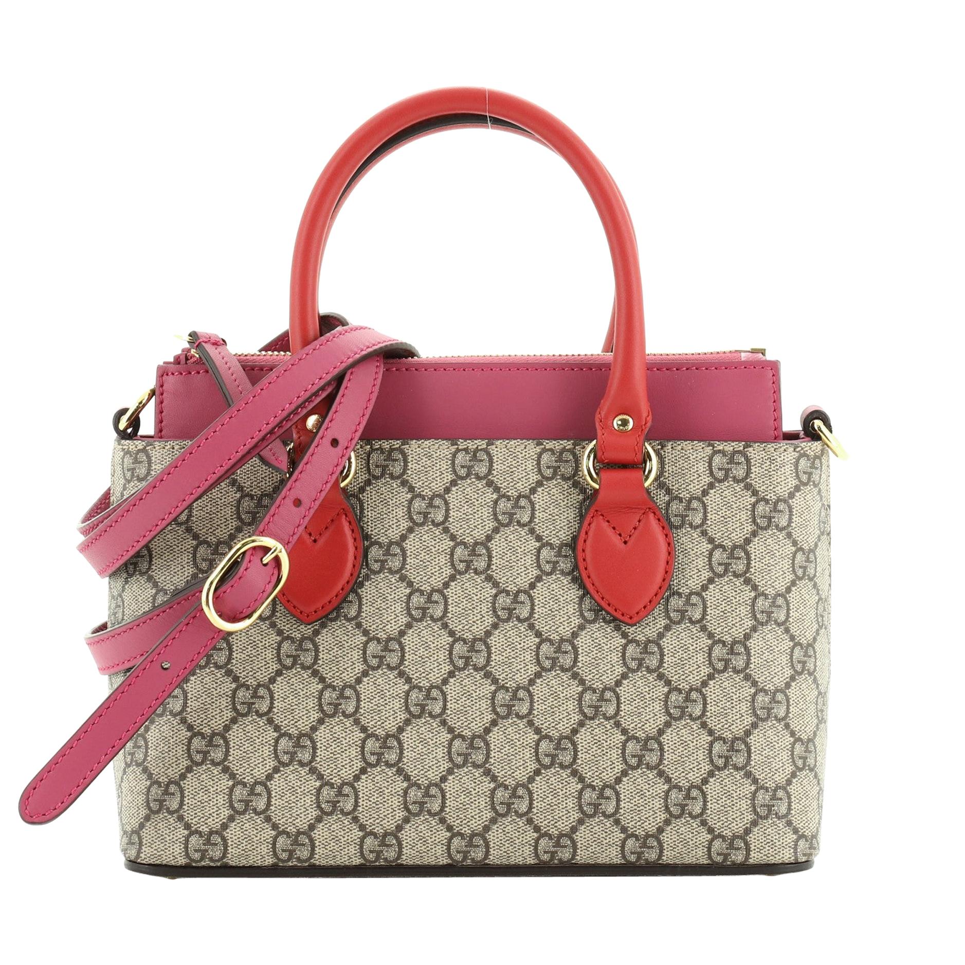 Gucci Linea A Convertible Tote GG Coated Canvas Mini