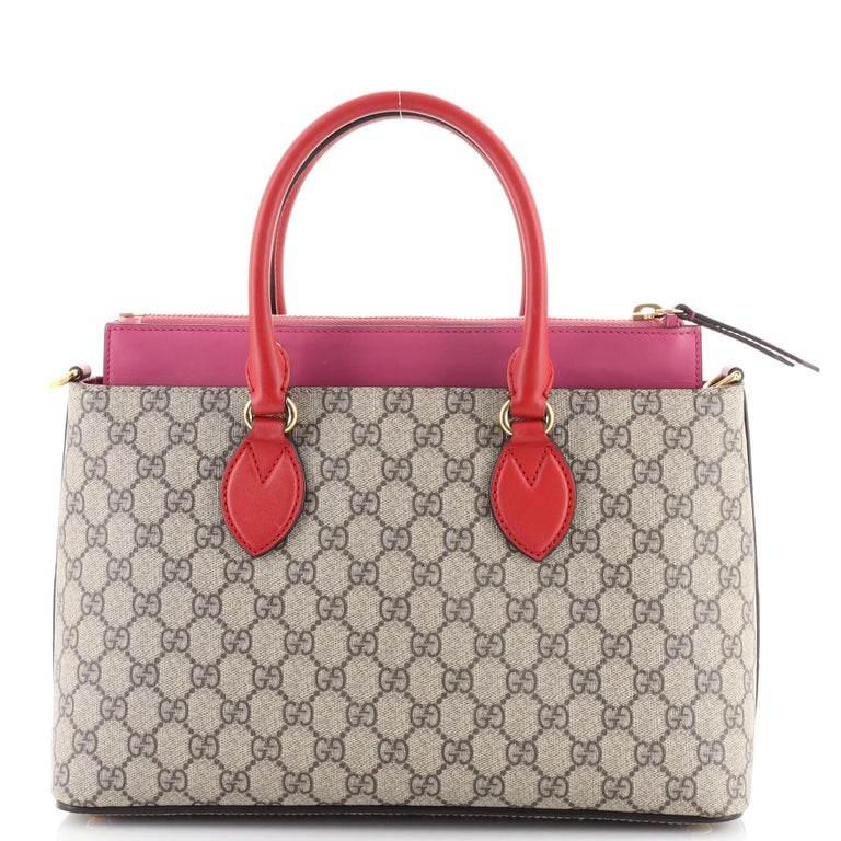 Lineas Gucci Gucci Linea A Convertible Tote GG Coated Canvas Small For Sale at 1stDibs