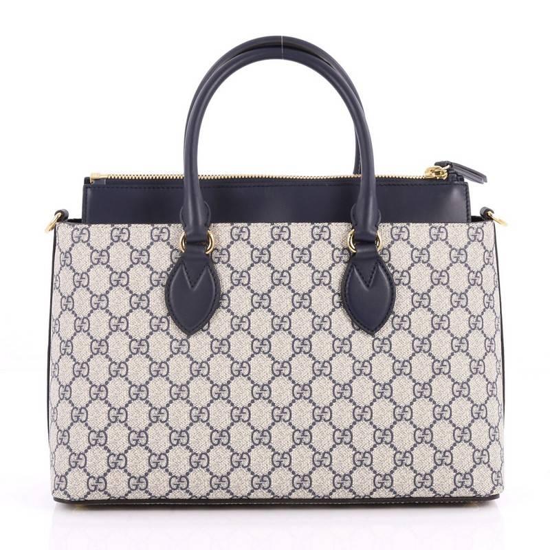 Gucci Linea A Convertible Tote GG Coated Canvas Small In Good Condition In NY, NY