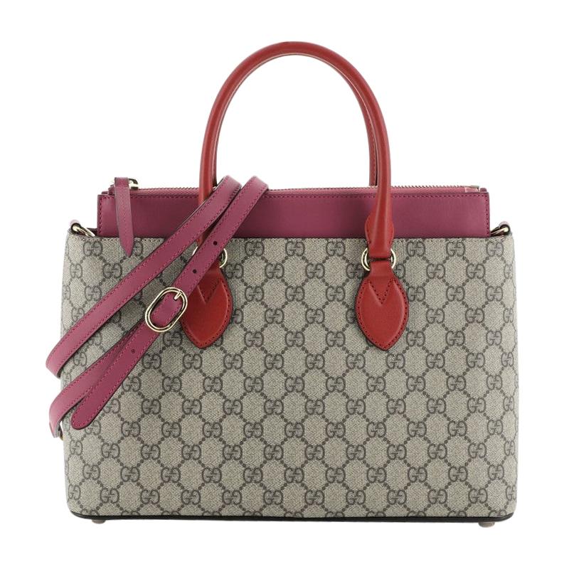 Gucci Linea A Convertible Tote GG Coated Canvas Small