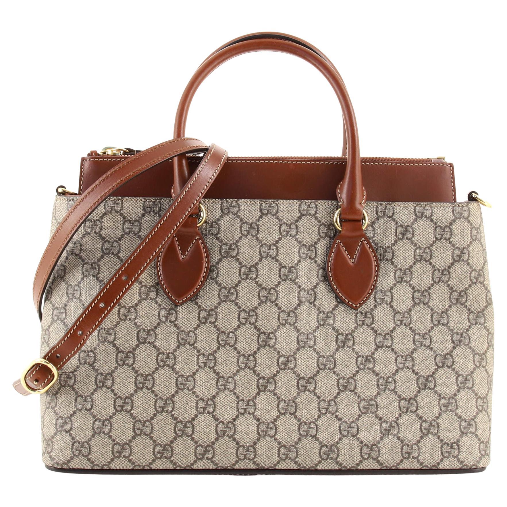 Gucci Linea A Convertible Tote GG Coated Canvas Small at 1stDibs