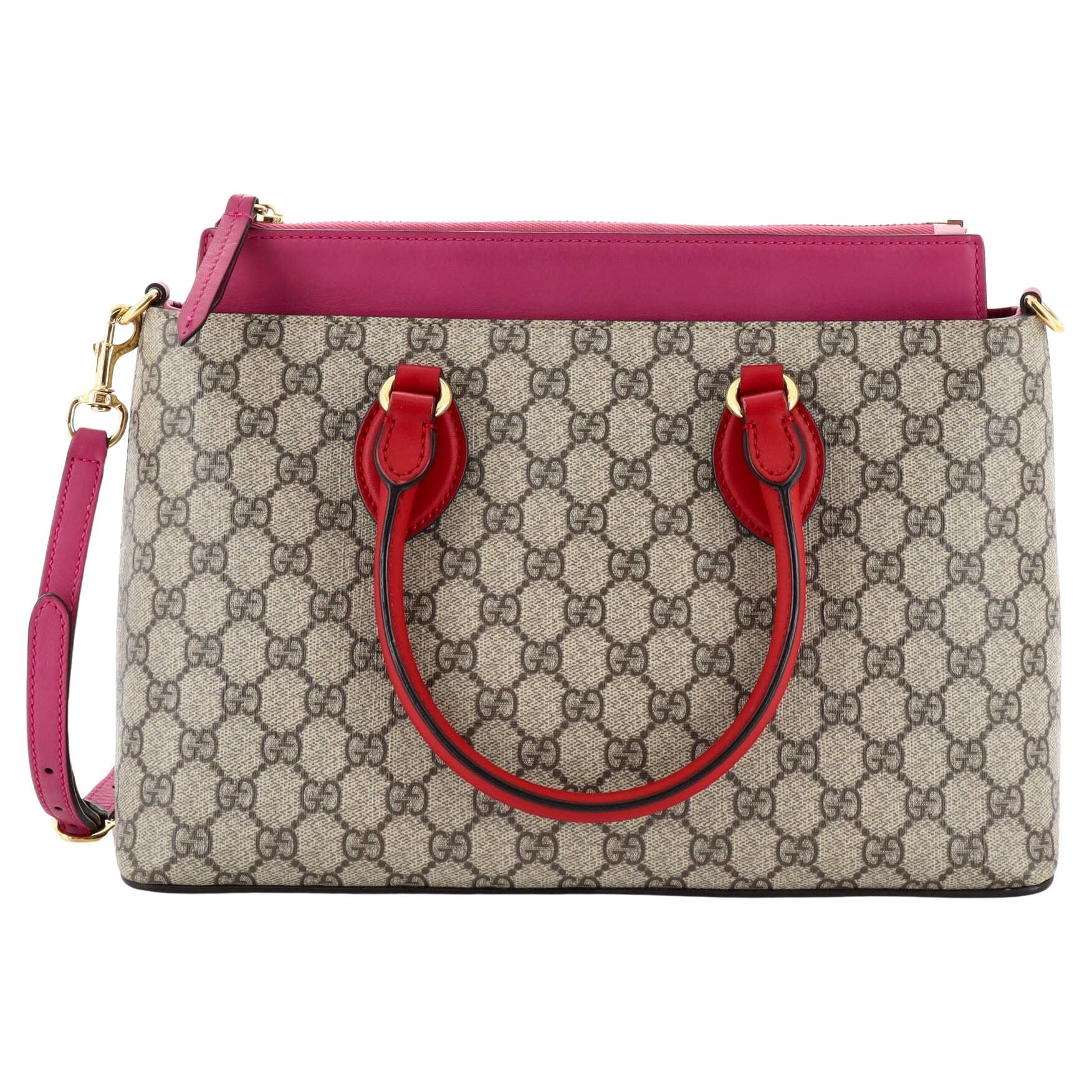 Gucci Linea A Convertible Tote GG Coated Canvas Small For Sale
