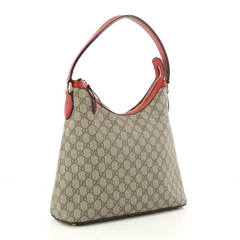 Gucci Linea A Hobo GG Coated Canvas In Excellent Condition In NY, NY