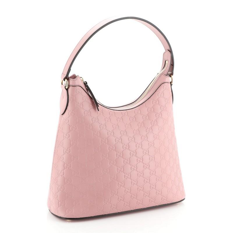 Beige Gucci Linea A Hobo Guccissima Leather