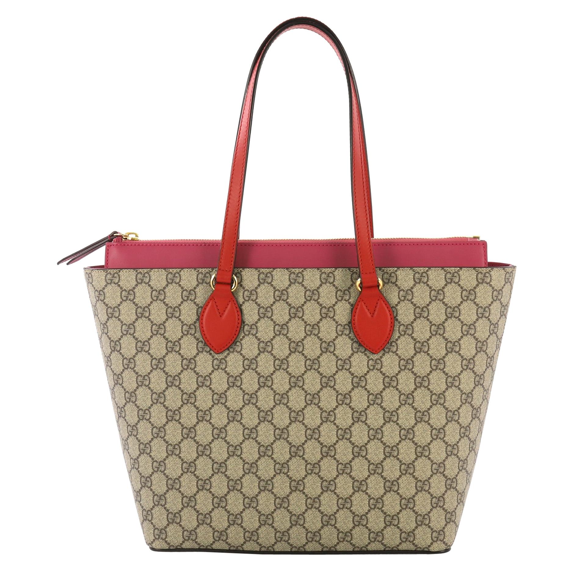 Gucci Linea A Zip Tote GG Coated Canvas Medium