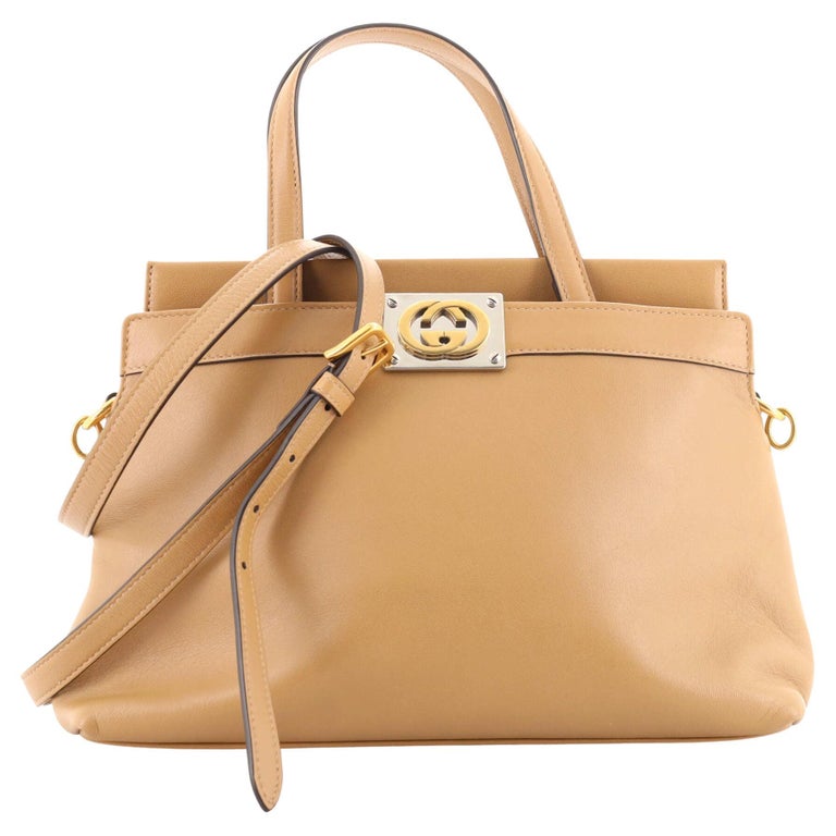 Gucci Linea Matisse Interlocking G Top Handle Tote Leather Small For