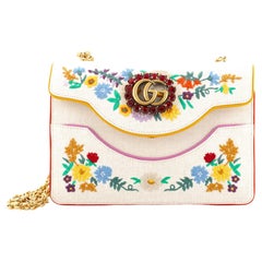 Gucci Linea Ricami Shoulder Bag Embroidered Canvas Small