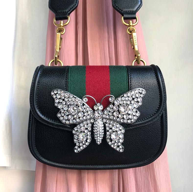 Gucci Linea Totem Small Crystal Rhinestone Crossbody Bag In Excellent Condition In Toronto, ON