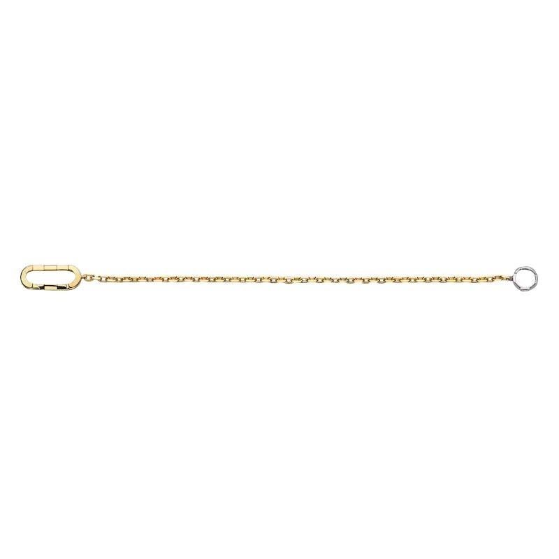 A new closure consisting of a rectangular link interlocked with a small hoop appears as part of the Gucci Link to Love line. Featuring as a central element in necklaces, earrings and bracelets, the modern design element reinforces the concept of