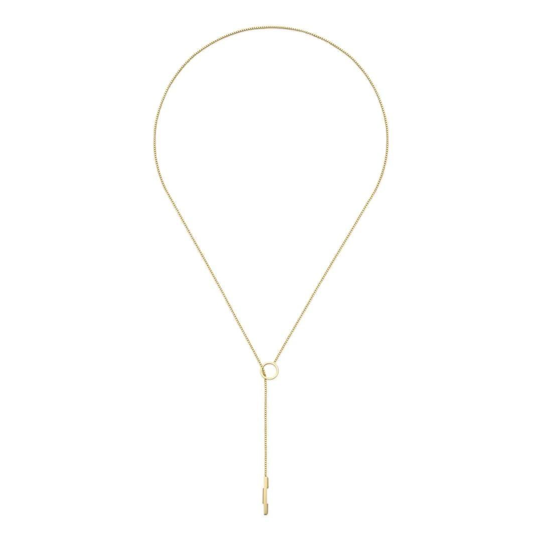 Gucci Link to Love 18ct Yellow Gold Lariat Necklace YBB662110001

The Link to Love collection from Gucci explores modern romance and characterizes new symbols of love. The collection combines different gold tones and a mix of finishes blending the