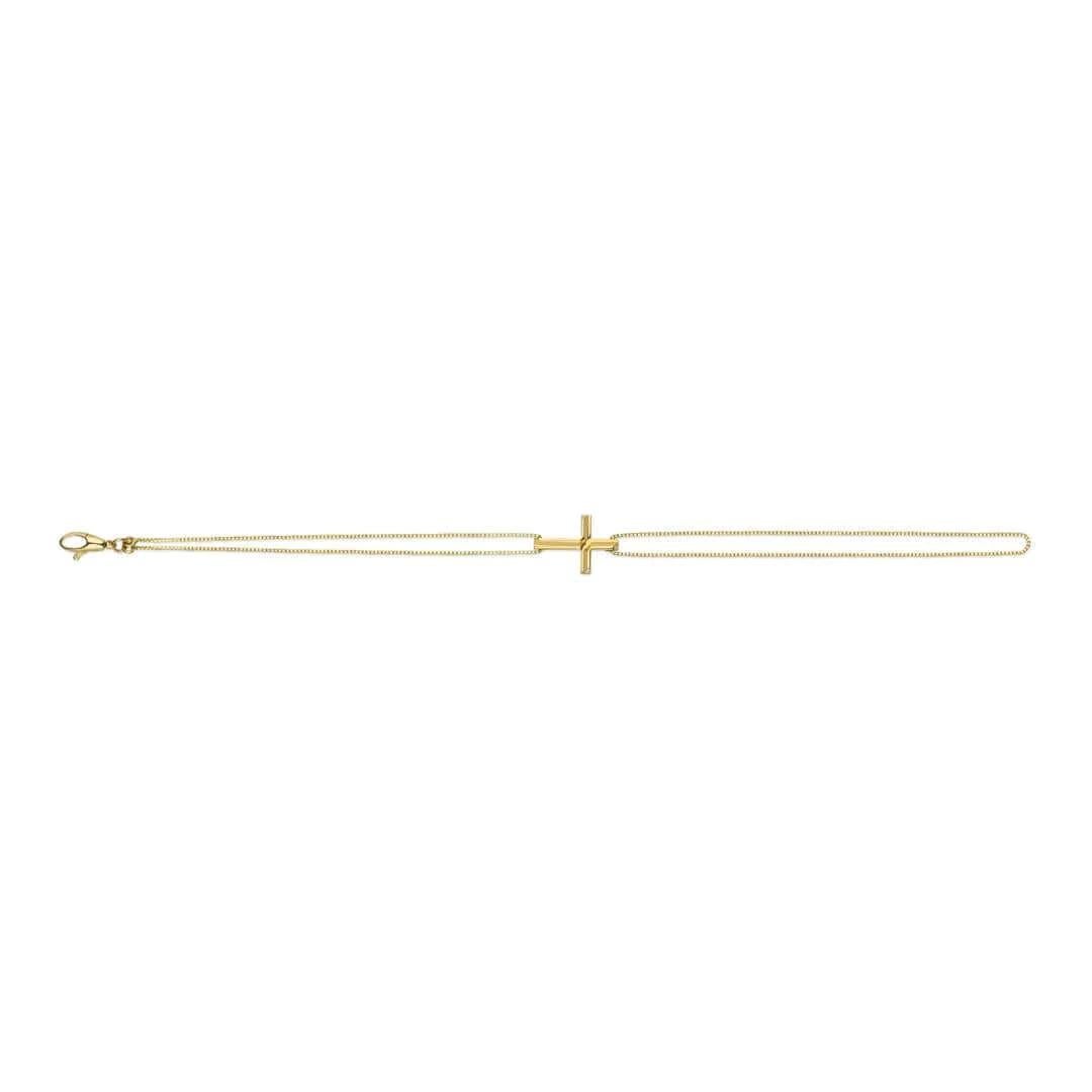 GUCCI Link to Love 18k Yellow Gold Cross Bracelet YBA759354001.

The Link to Love collection spotlights its namesake feature in imaginative designs. This season, the cross, characterized by multiple facets, forms the 'link' in an innovative double