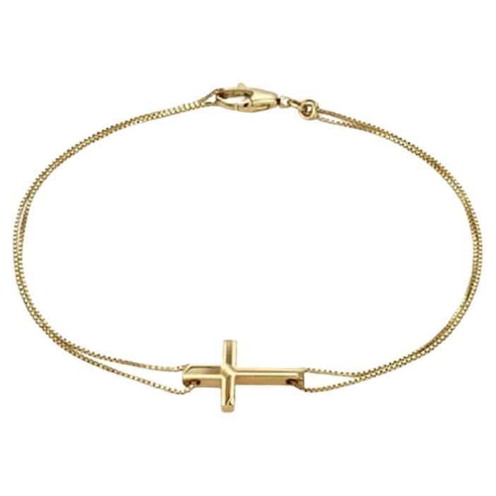 GUCCI Link to Love 18k Yellow Gold Cross Bracelet YBA759354001