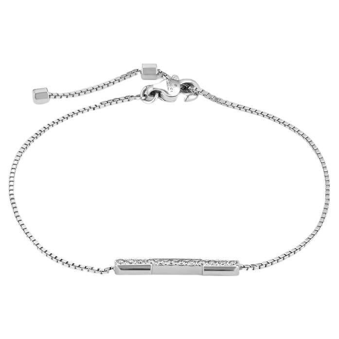 Gucci Link to Love Bracelet with Diamonds in White Gold YBA662121001 For Sale