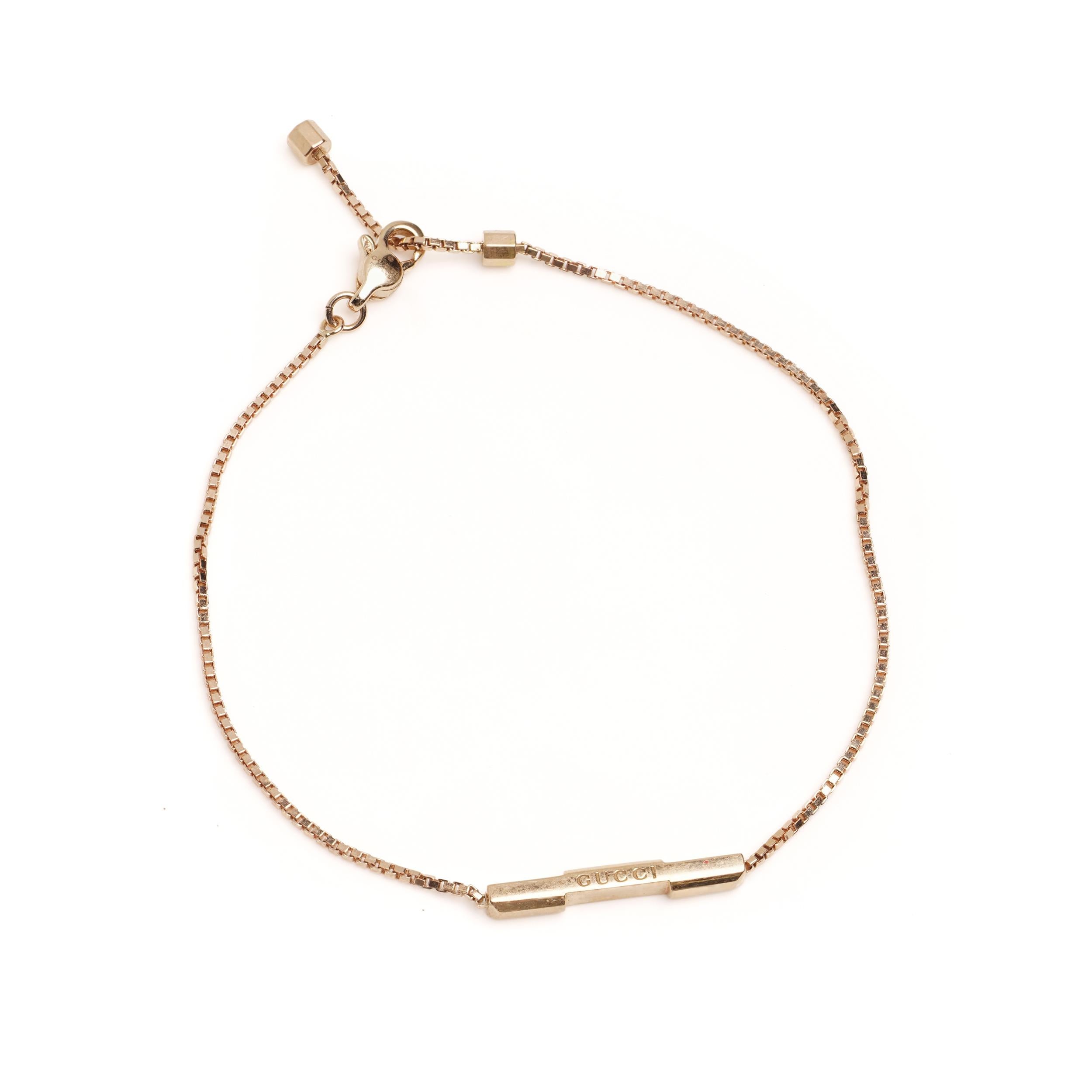 Gucci Link to Love bracelet with Gucci bar In Good Condition For Sale In Braintree, GB