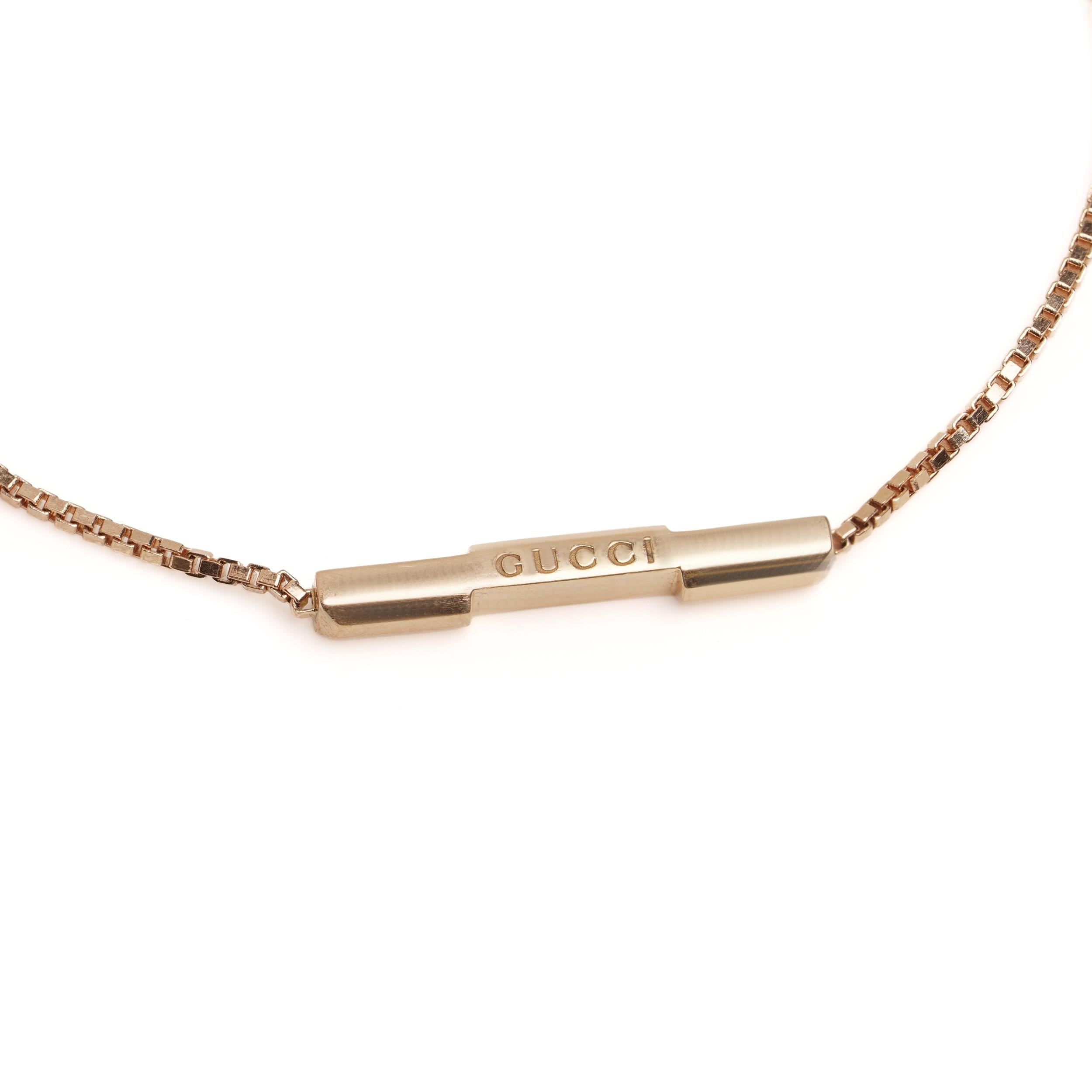 Women's Gucci Link to Love bracelet with Gucci bar For Sale