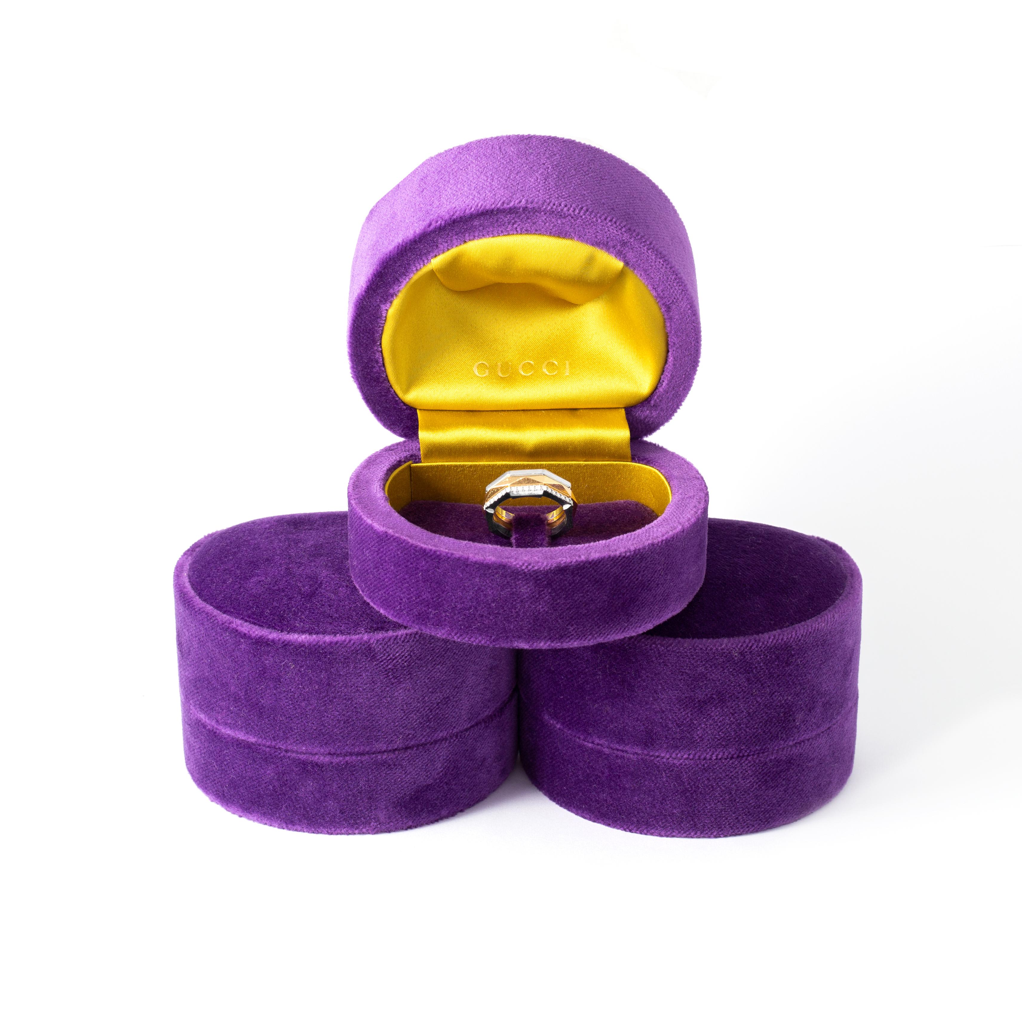 Trois bagues en or 18K avec diamants A Link to Love de Gucci  Excellent état - En vente à Geneva, CH