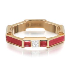 Gucci Link To Love Diamant-Emaille-Ring 18K Gelbgold Größe 7,5