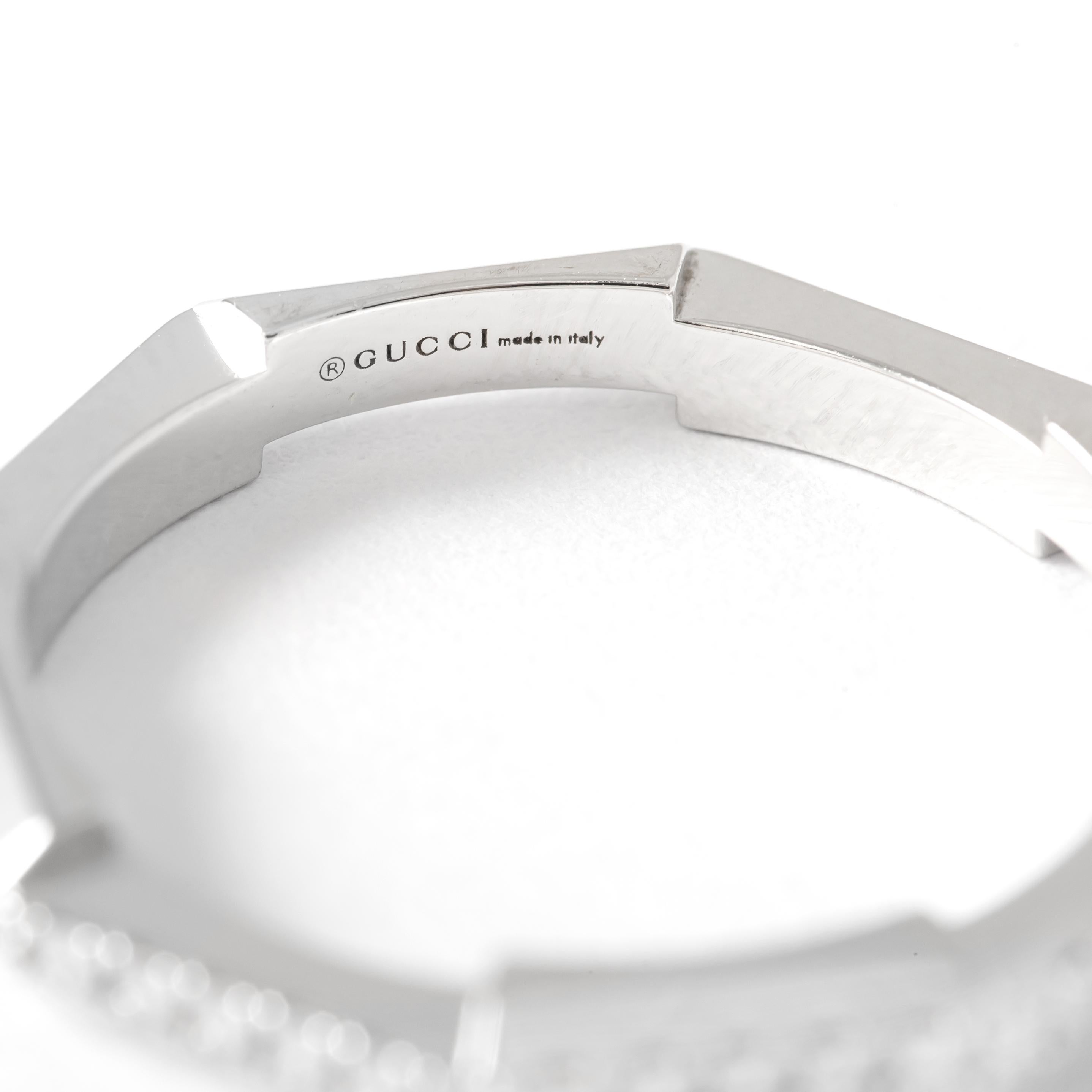 Gucci, bague Link to Love en or blanc 18 carats et diamants Unisexe en vente