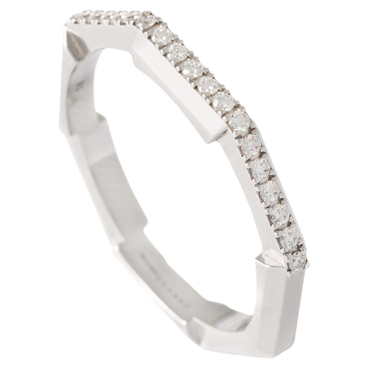 Gucci Link to Love Diamond White 18k Gold Ring For Sale