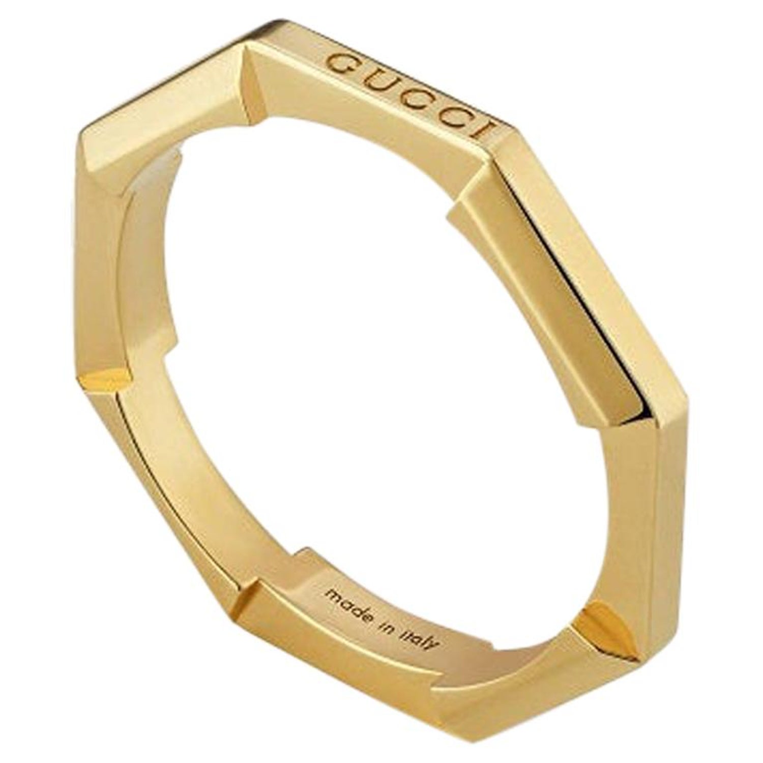 Gucci Icon Heart White Gold Ring, Size 7.25