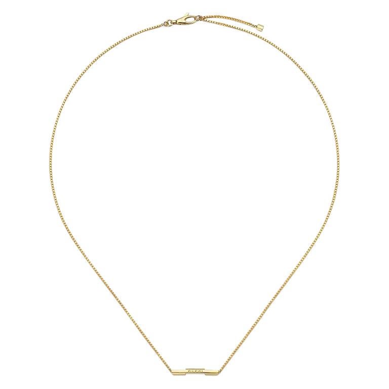 Collier à maillons Gucci avec barre « Gucci » en or jaune YBB662108001