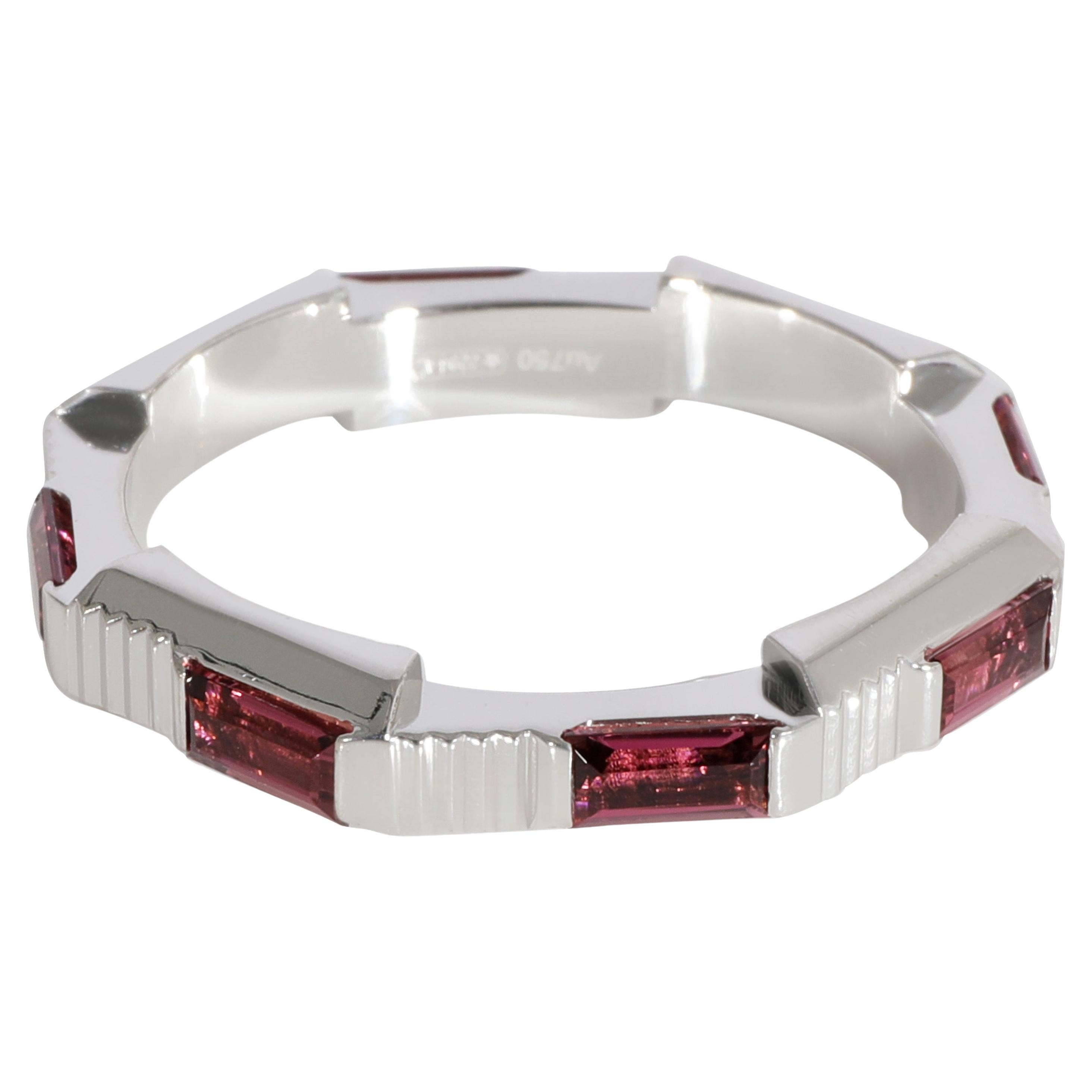 Gucci Link to Love Rubelite Band in 18K White Gold For Sale