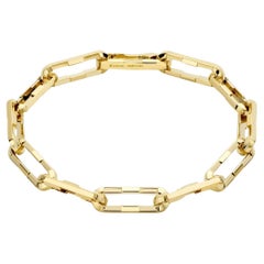 Gucci Link To Love Yellow Gold Wide Chain Bracelet Size 17 YBA744753001