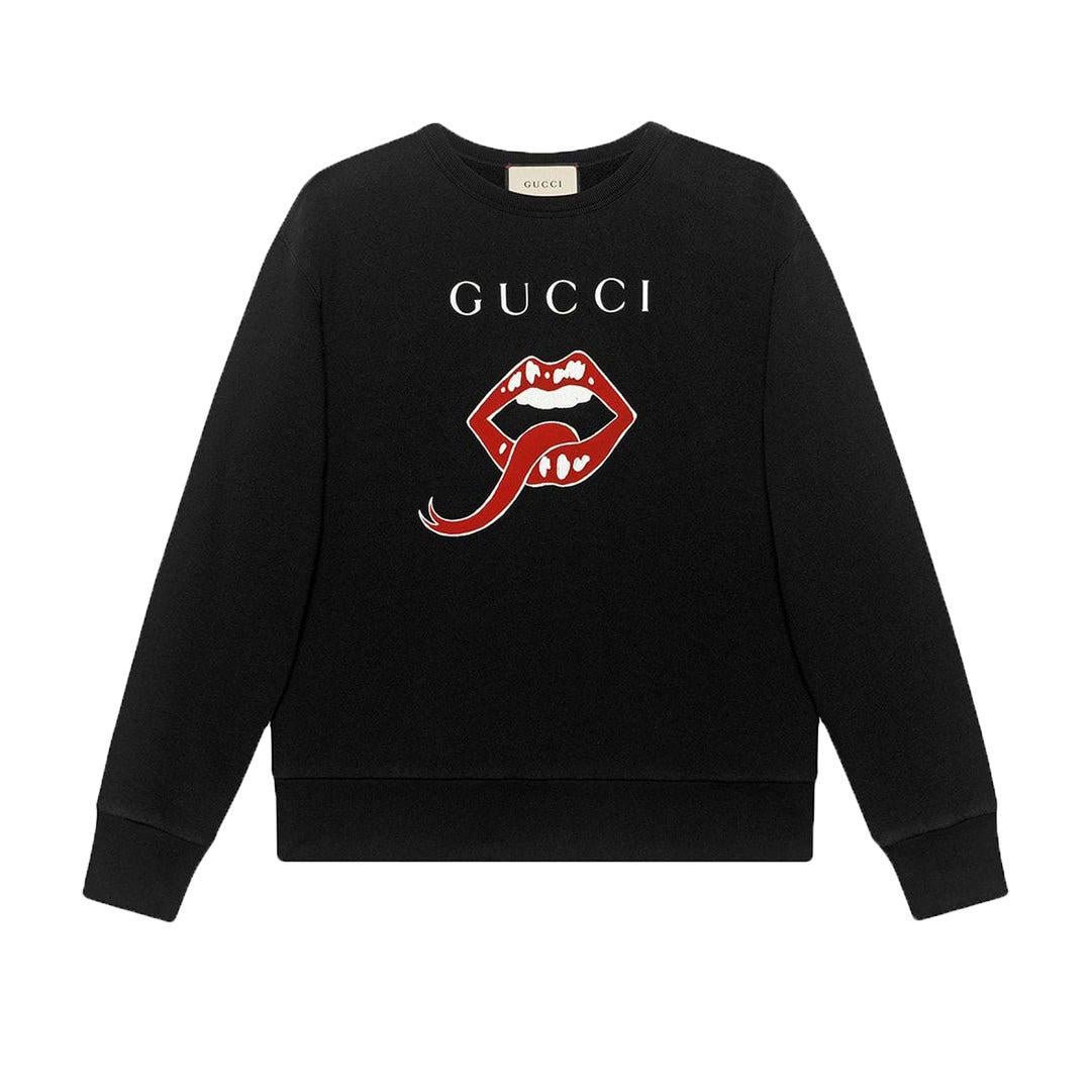 Gucci Lip and Logo-Print Cotton-Jersey Sweatshirt at 1stDibs | gucci lips sweatshirt, lips hoodie, gucci lips shirt