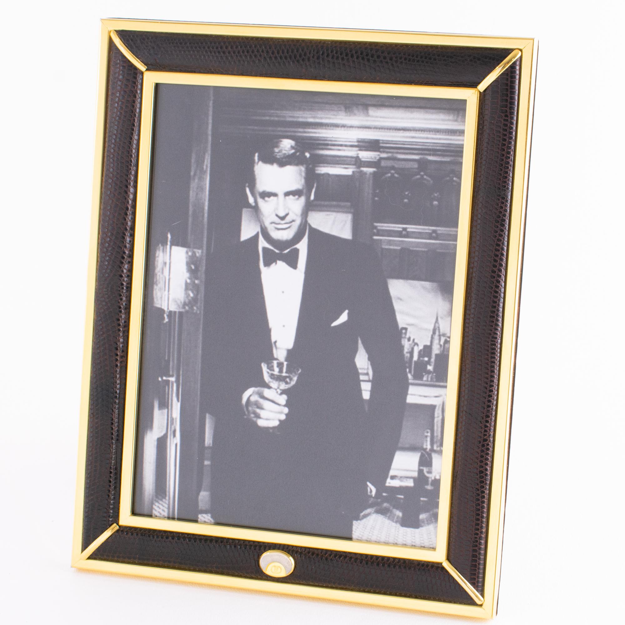 Gucci Lizard Skin Leather and Gilded Brass Picture Frame, Italy